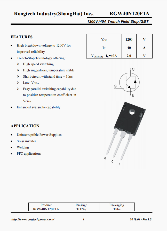 RGW40N120F1A-rongtechsemi