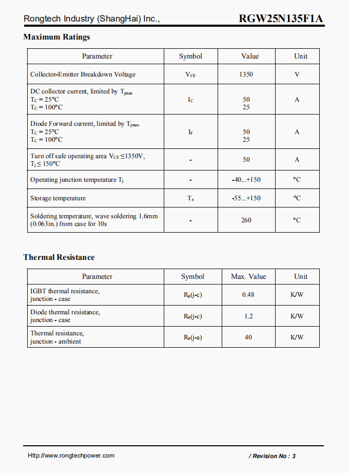 RGW25N135F1A-rongtechsemi