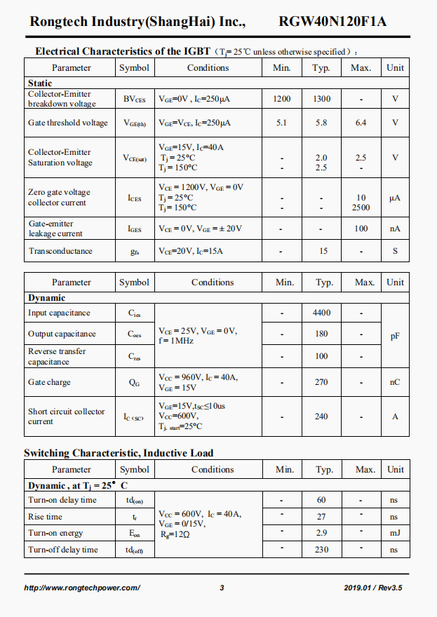 RGW40N120F1A-rongtechsemi