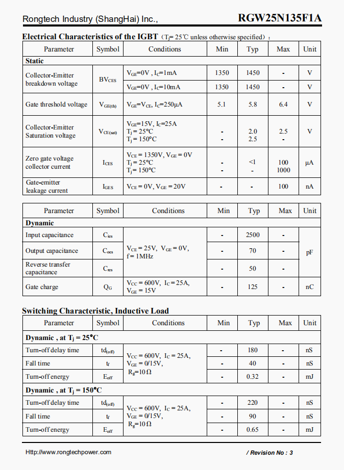 RGW25N135F1A-rongtechsemi