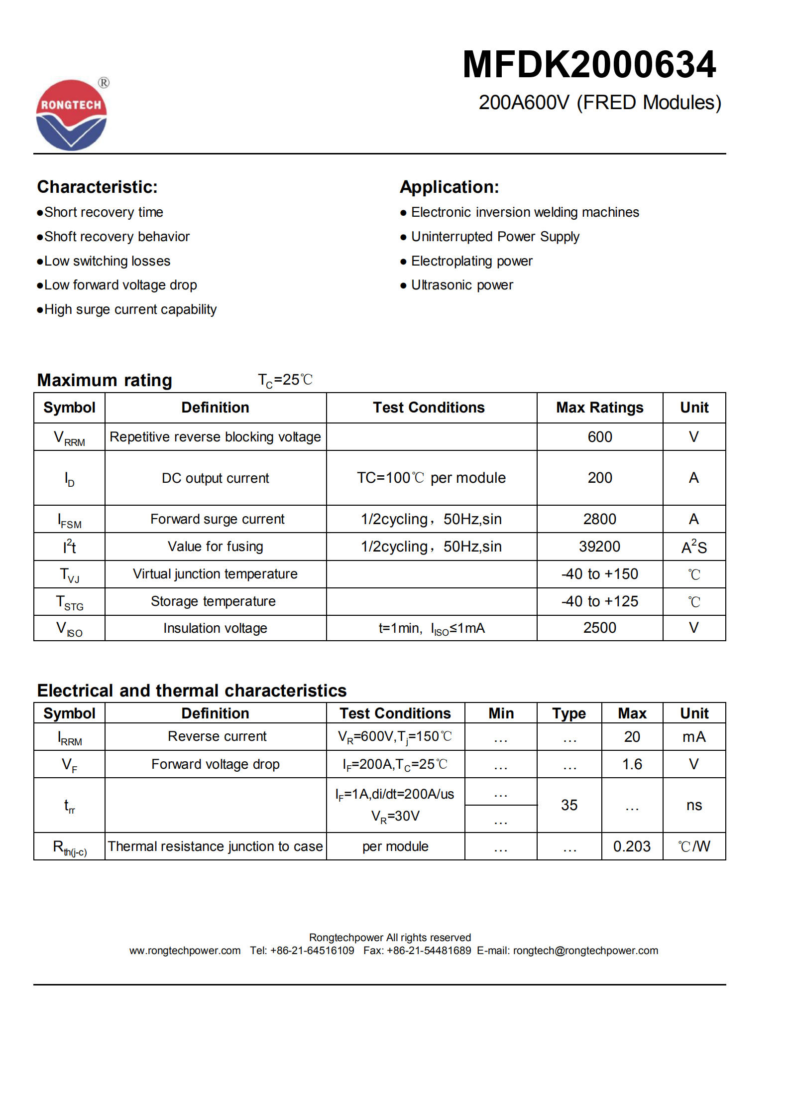 MFDK2000634-rongtechsemi