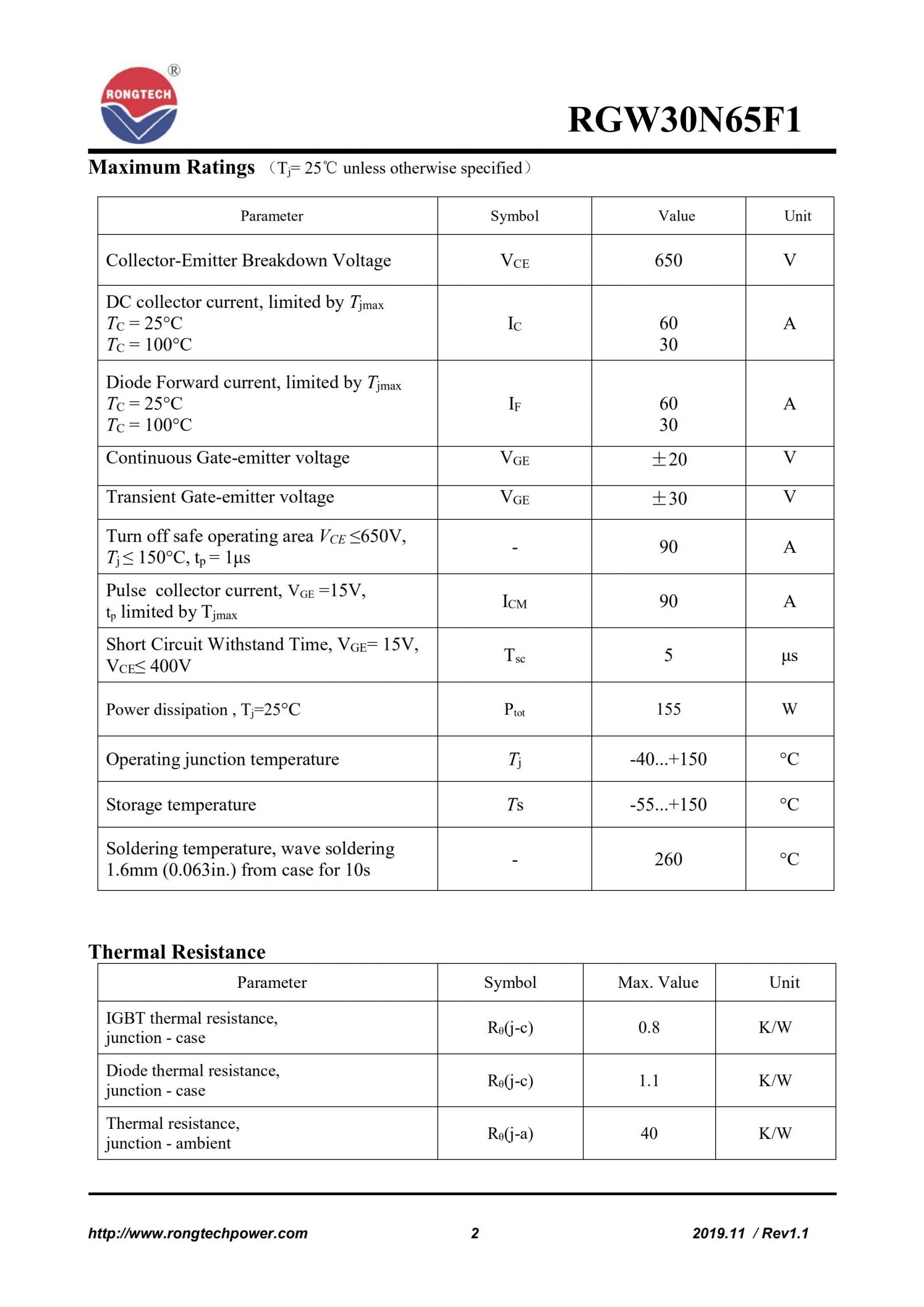 RGW30N65F1-rongtechsemi