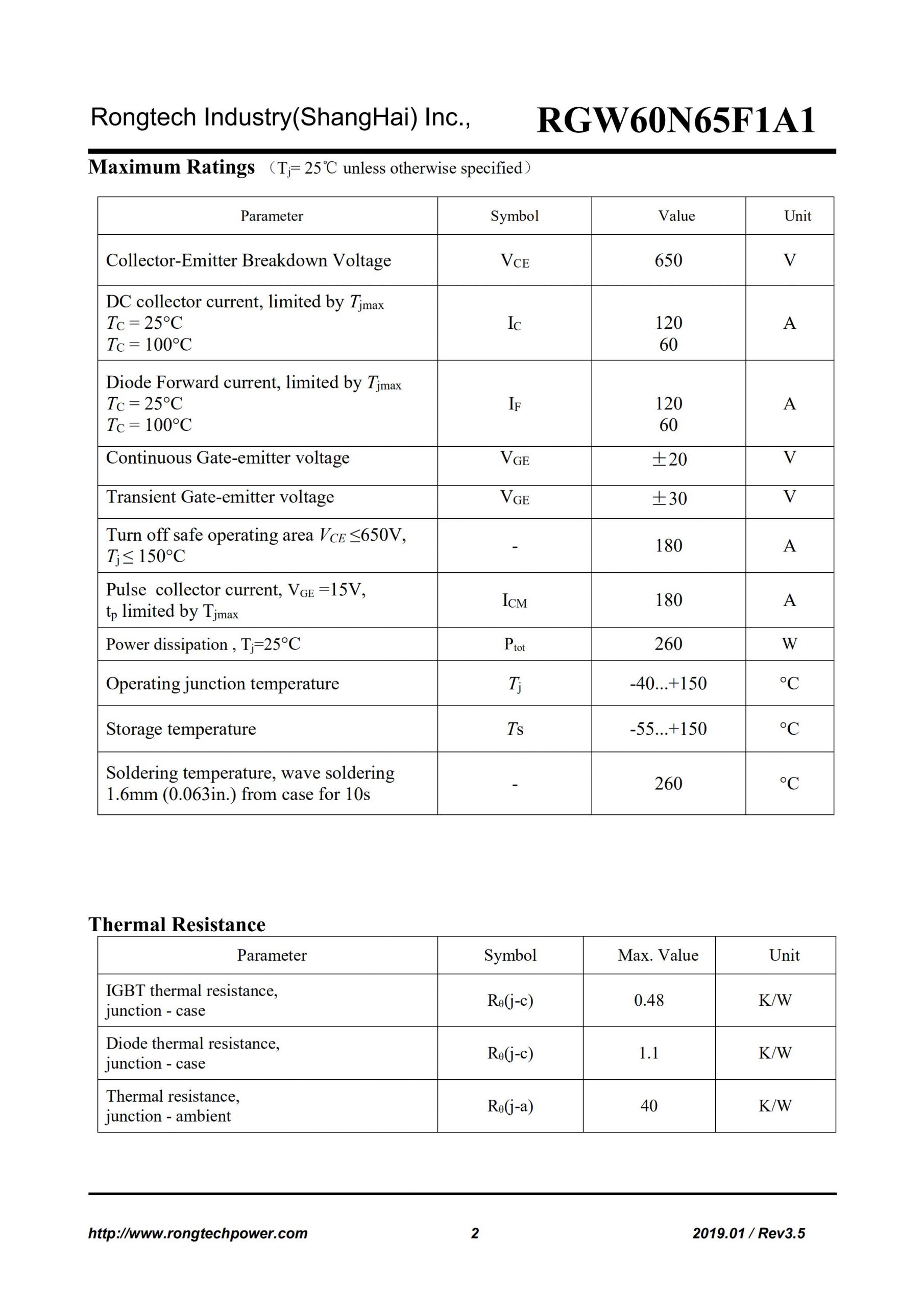 RGW60N65F1A1-rongtechsemi