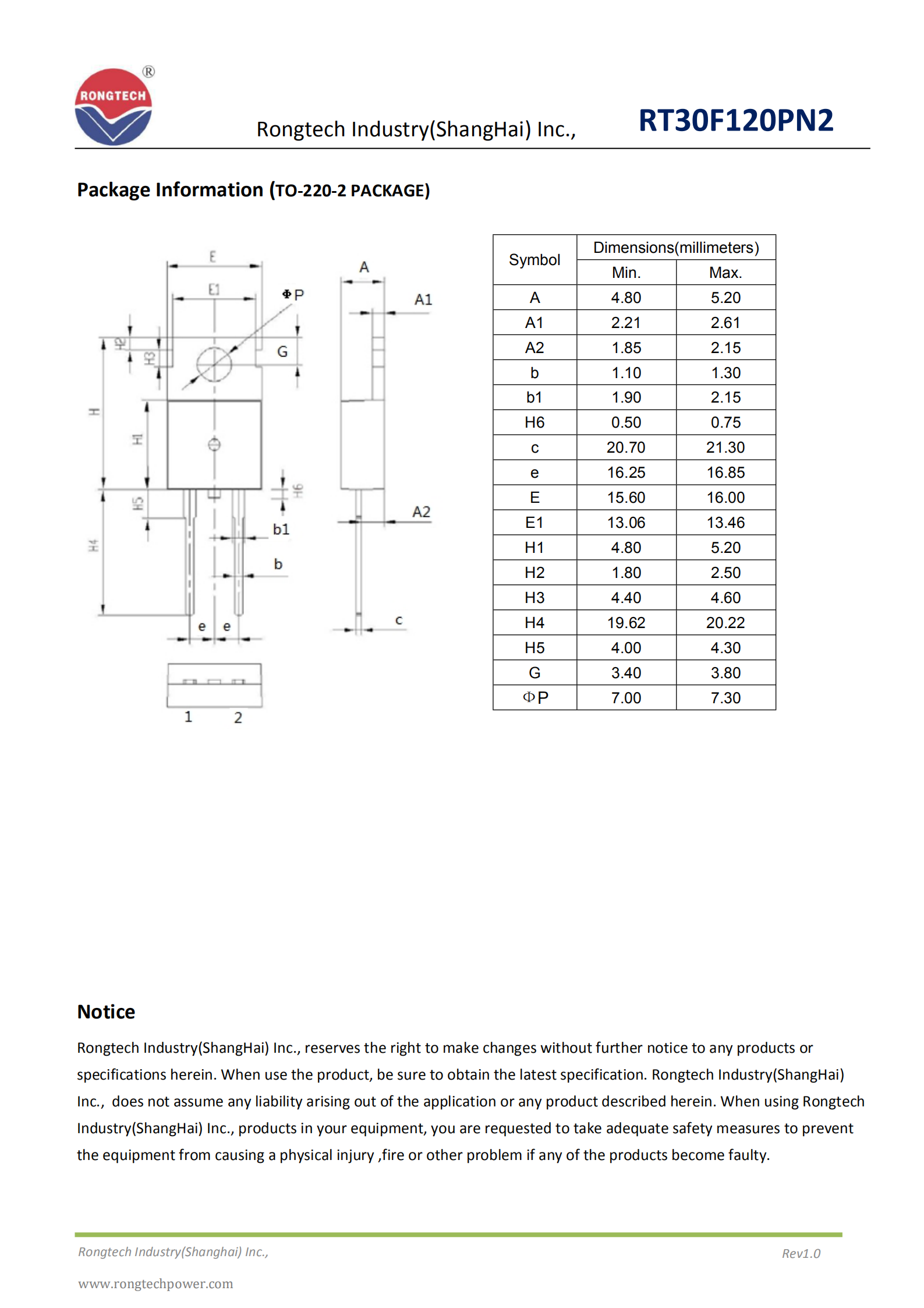 RT30F120FN2 Ultra-Fast Recovery FRD diode Module-rongtechsemi