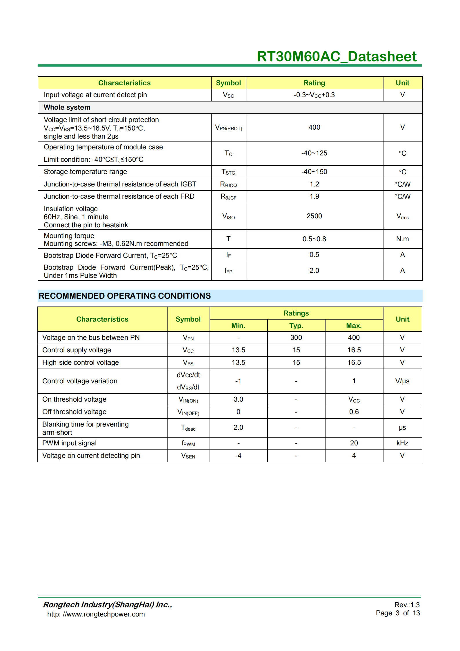 RT30M60AC-rongtechsemi