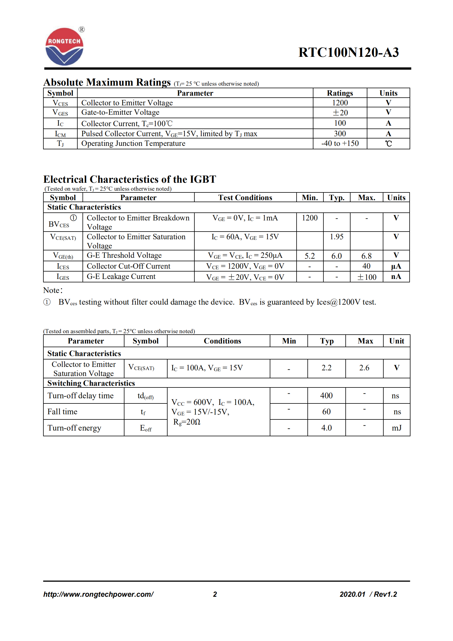 RTC100N120-A3-rongtechsemi