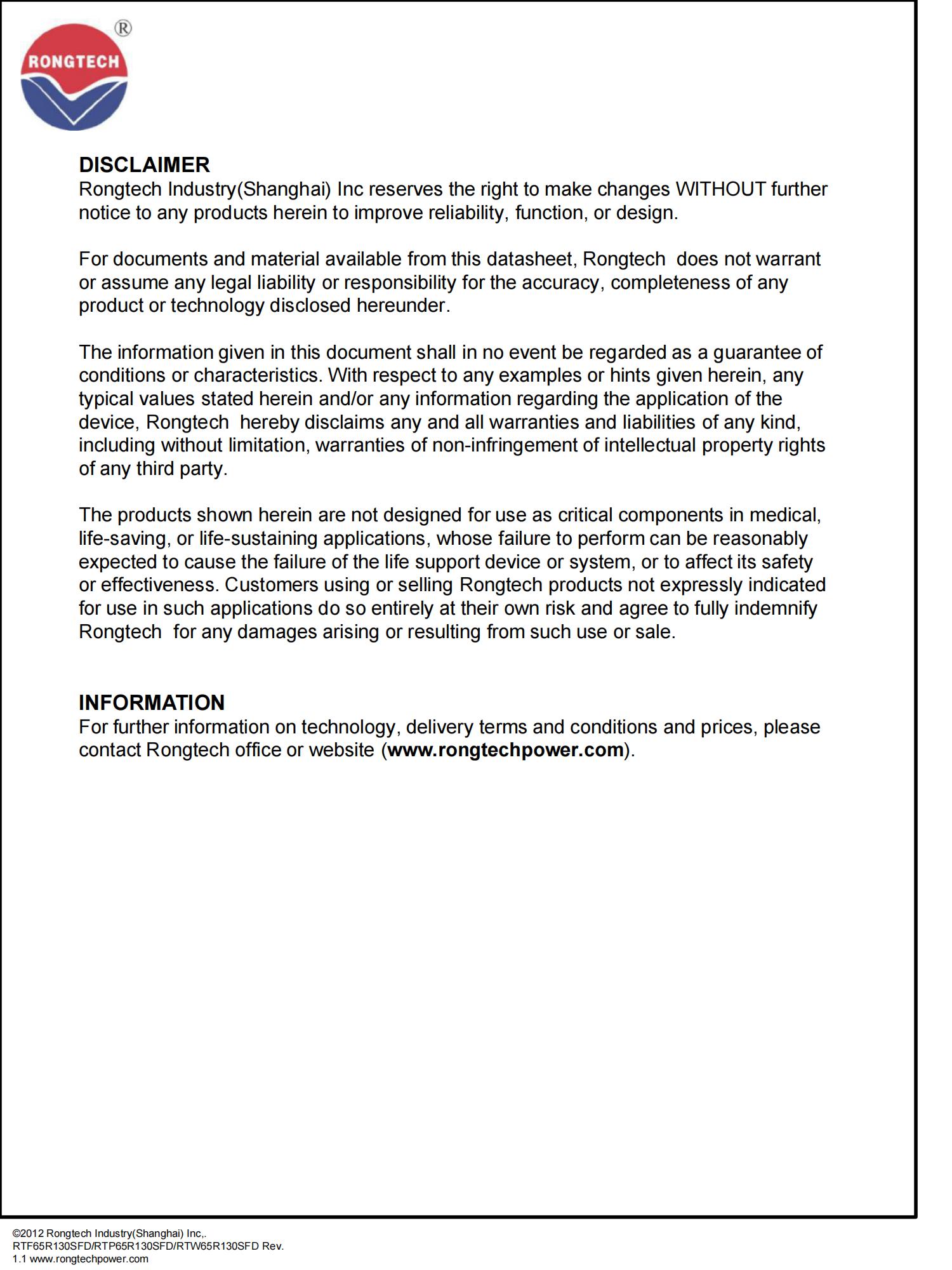 RTF_P_W65R130SFD-rongtechsemi