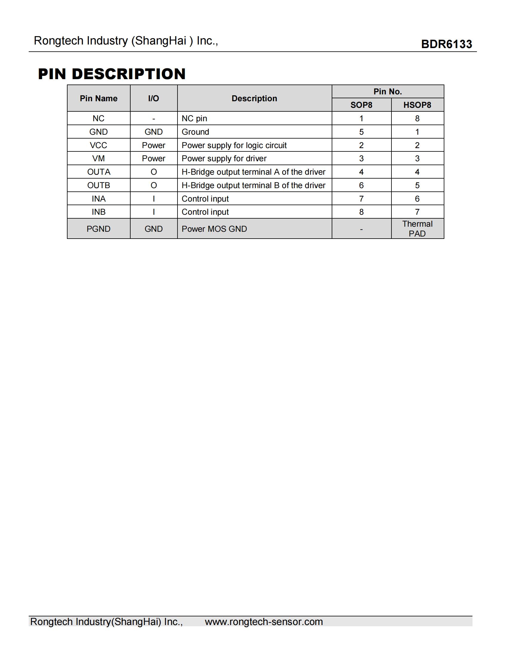 BDR6133-rongtechsemi