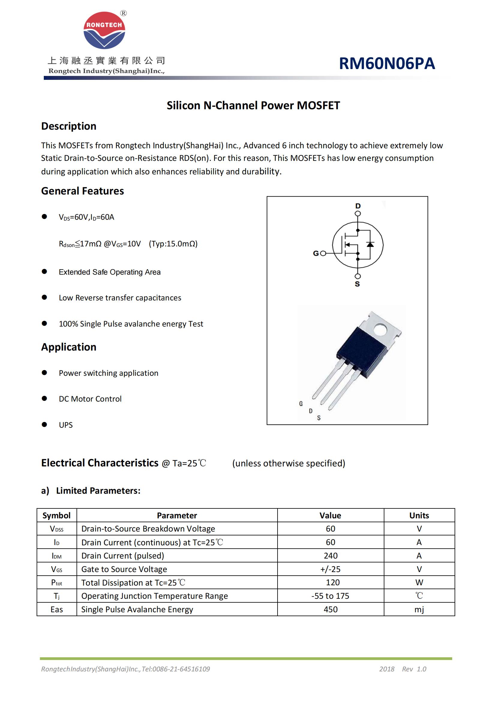 RM60N06PA-rongtechsemi