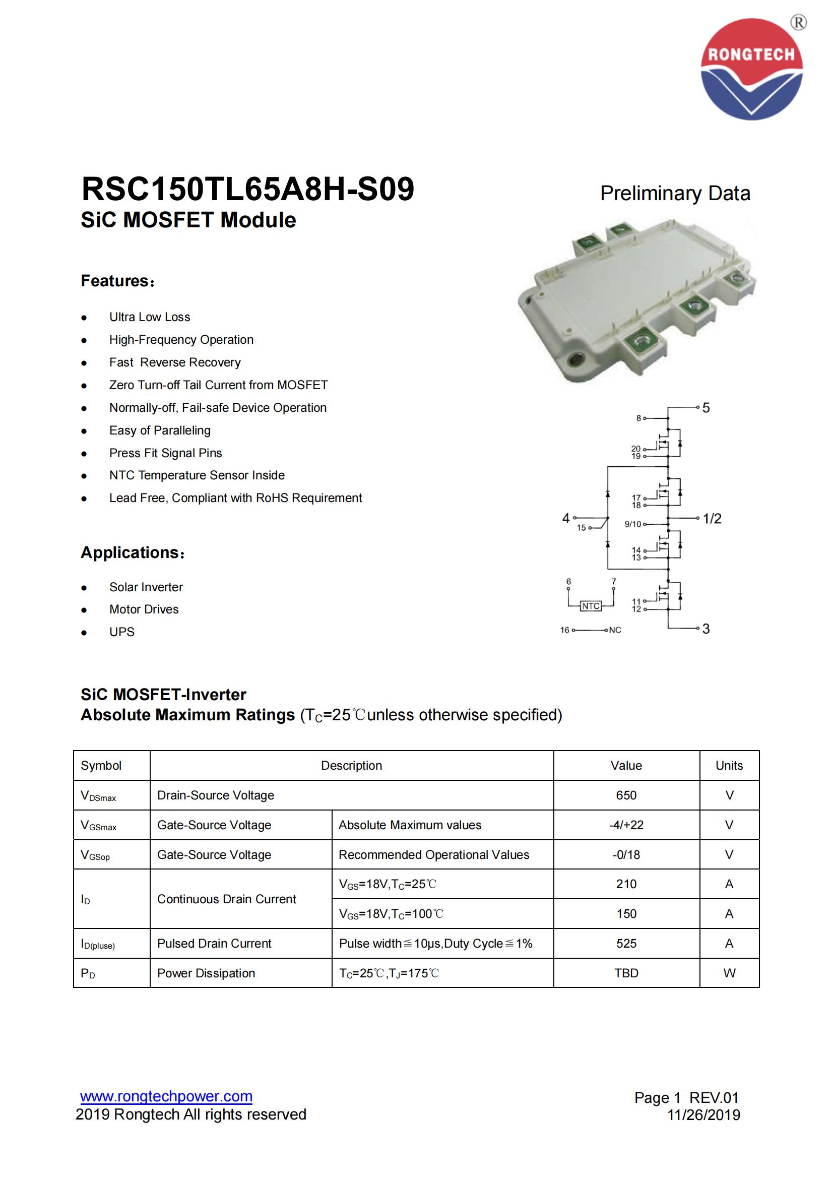 RSC150TL65A8H-S09-rongtechsemi