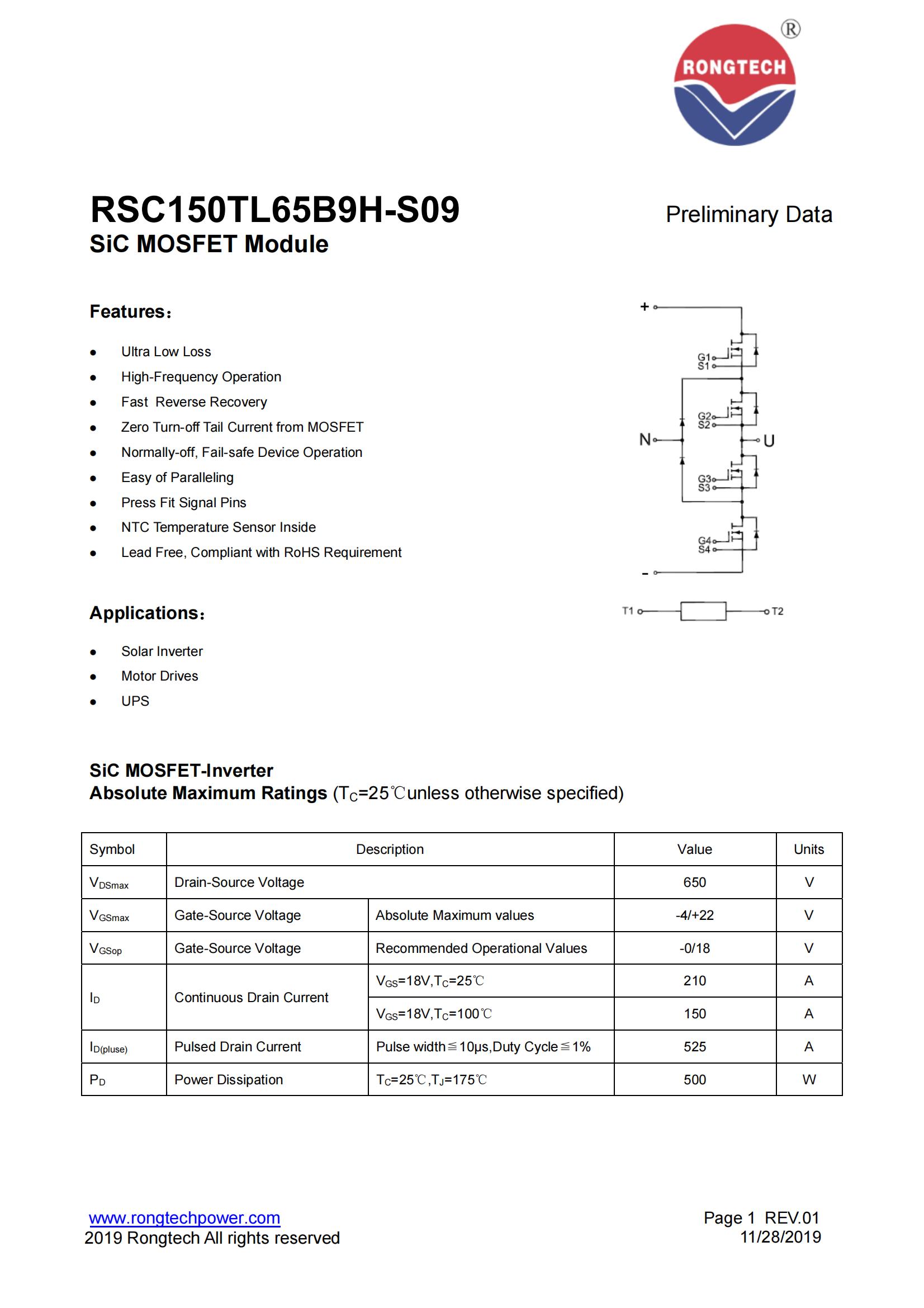 RSC150TL65B9H-S09-rongtechsemi