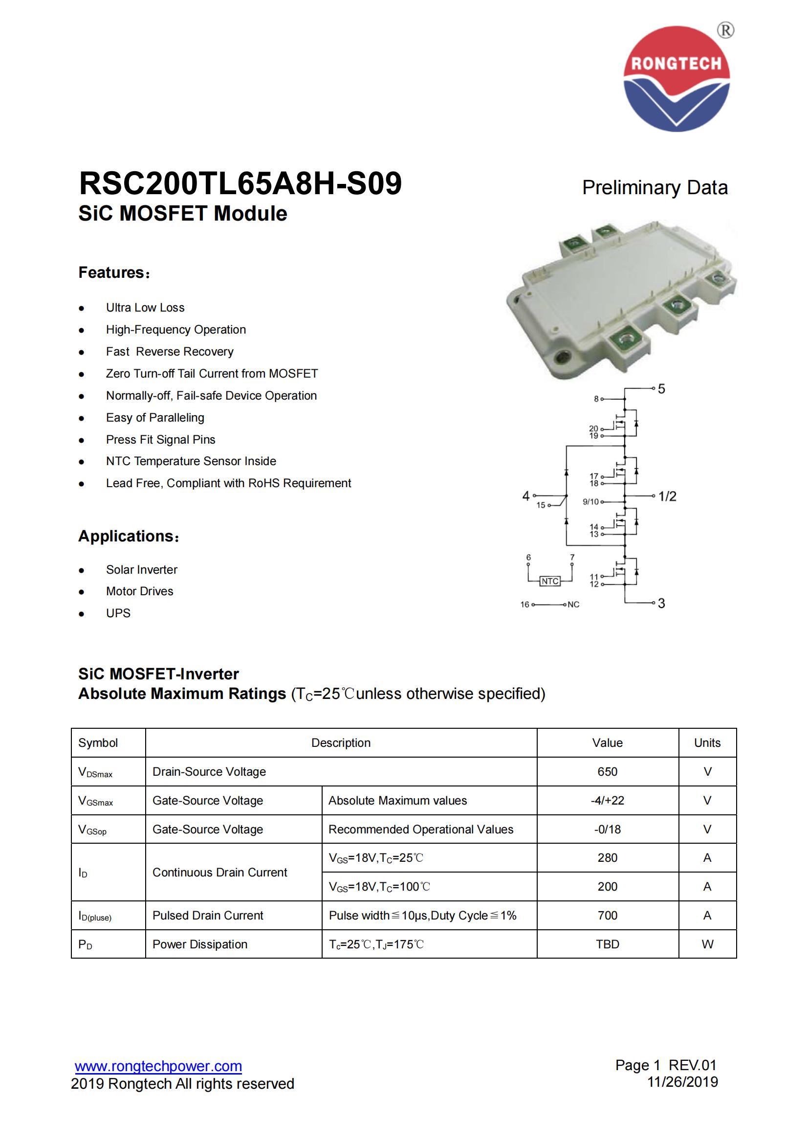 RSC200TL65A8H-S09-rongtechsemi