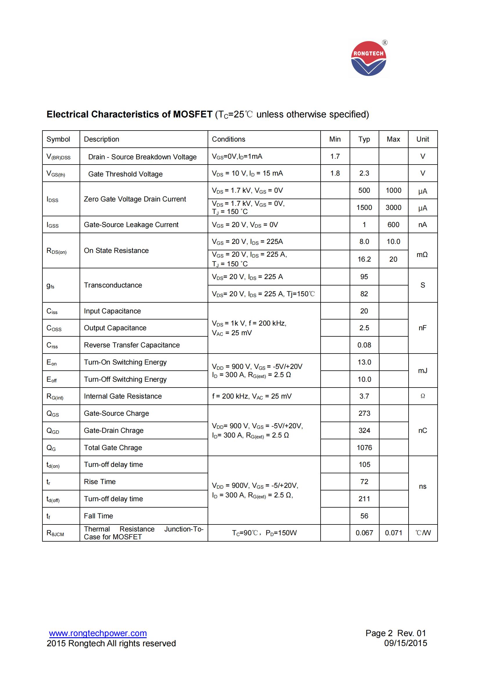 RSC300HF170T2NH-rongtechsemi