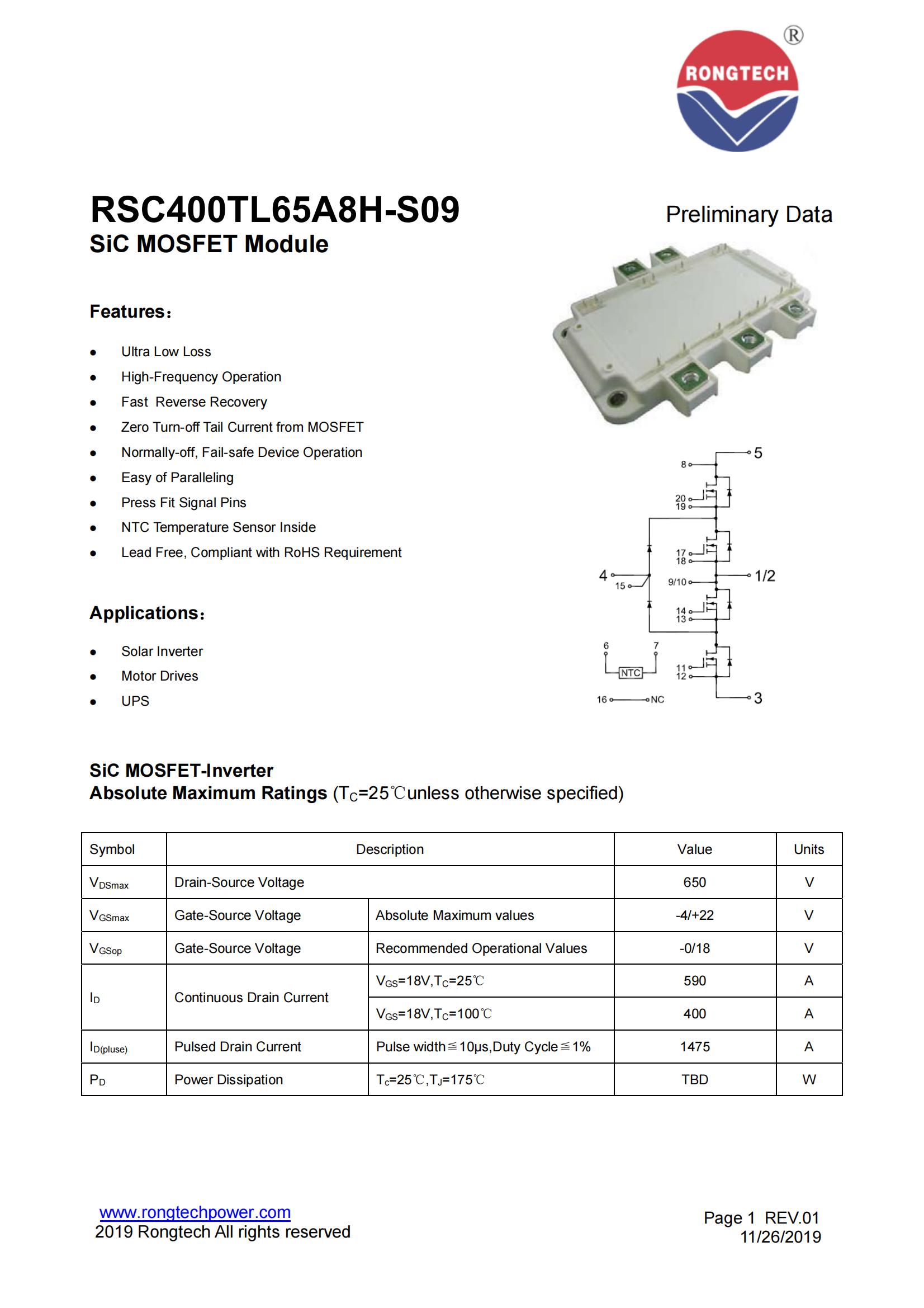 RSC400TL65A8H-S09-rongtechsemi