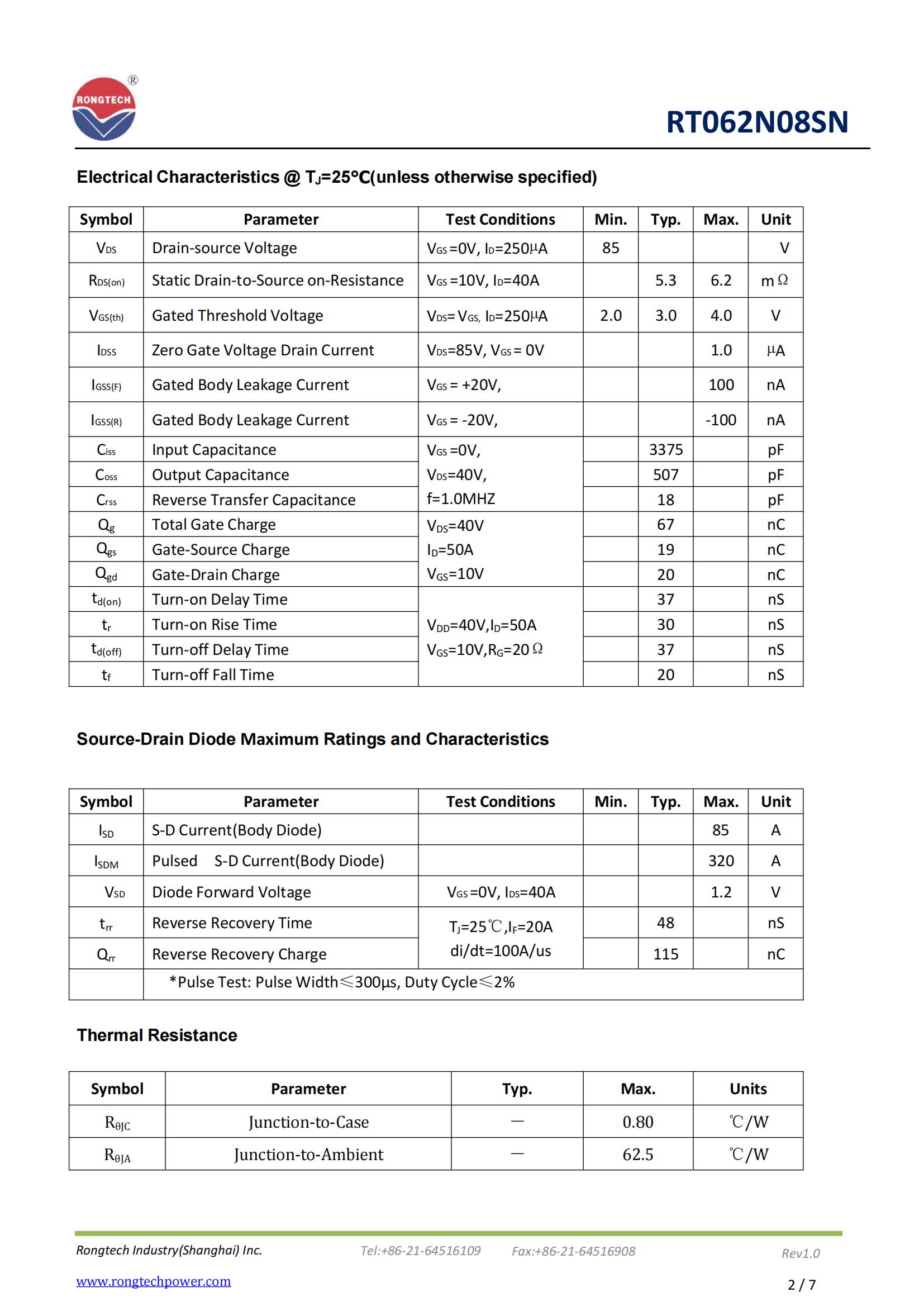 RT062N08SN-rongtechsemi