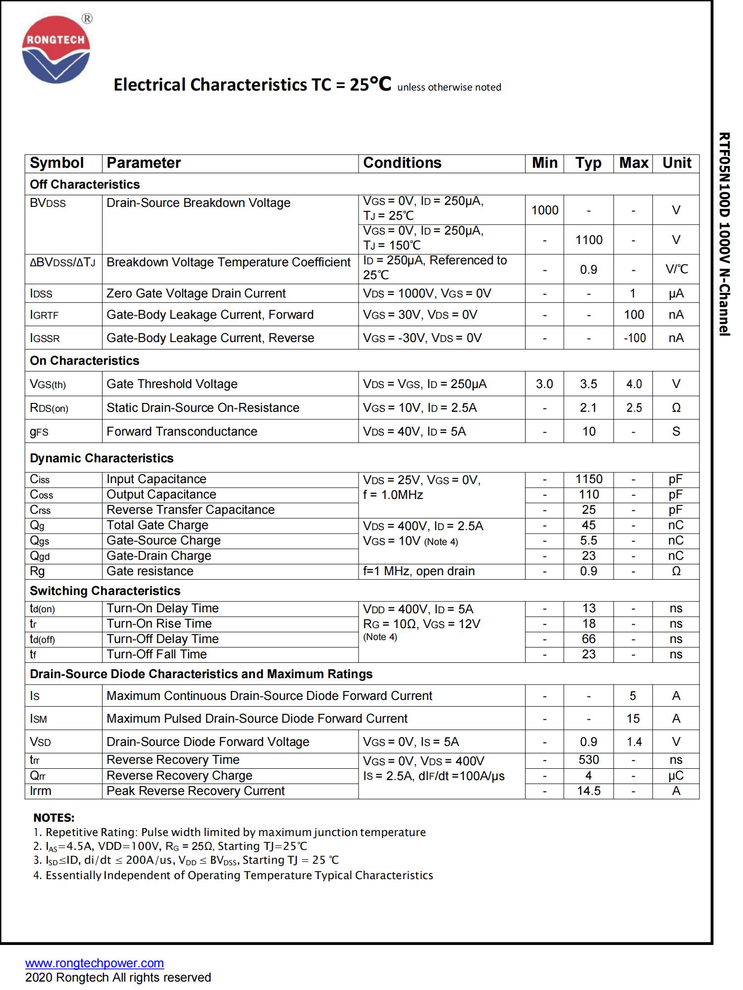 RTF05N100D-rongtechsemi
