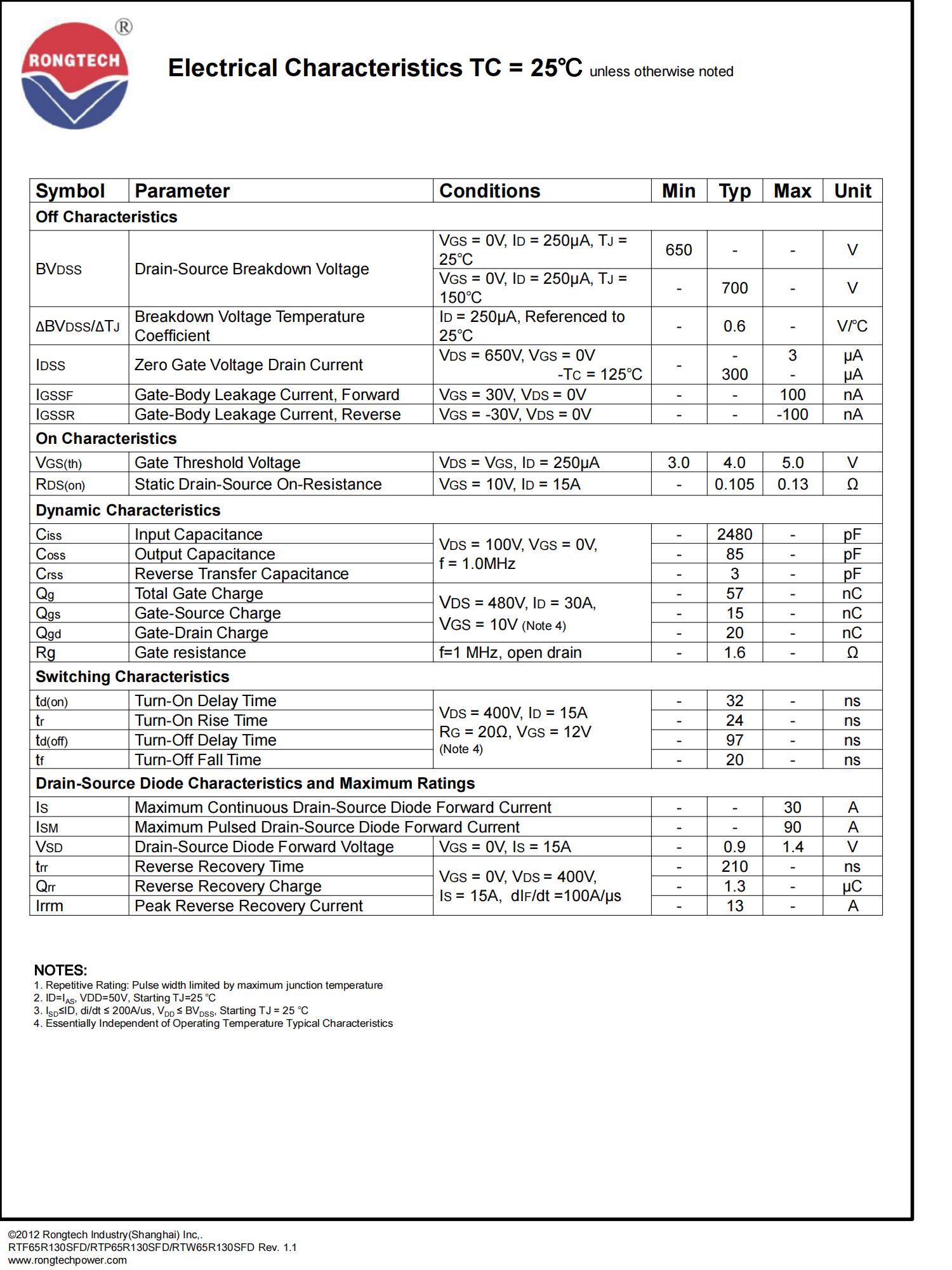 RTF_P_W65R130SFD-rongtechsemi