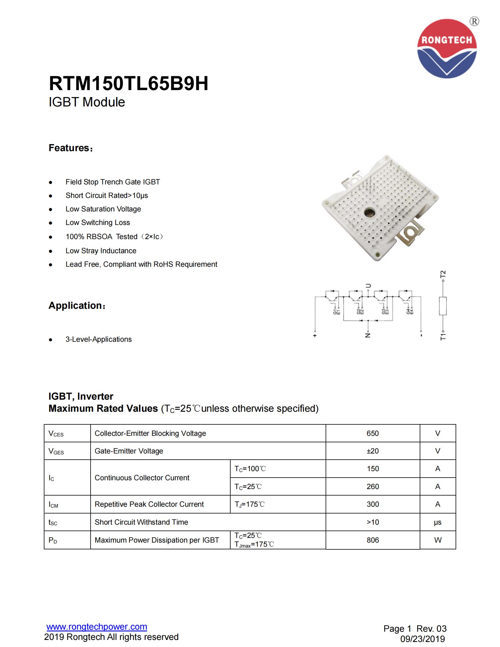 RTM150TL65B9H-rongtechsemi