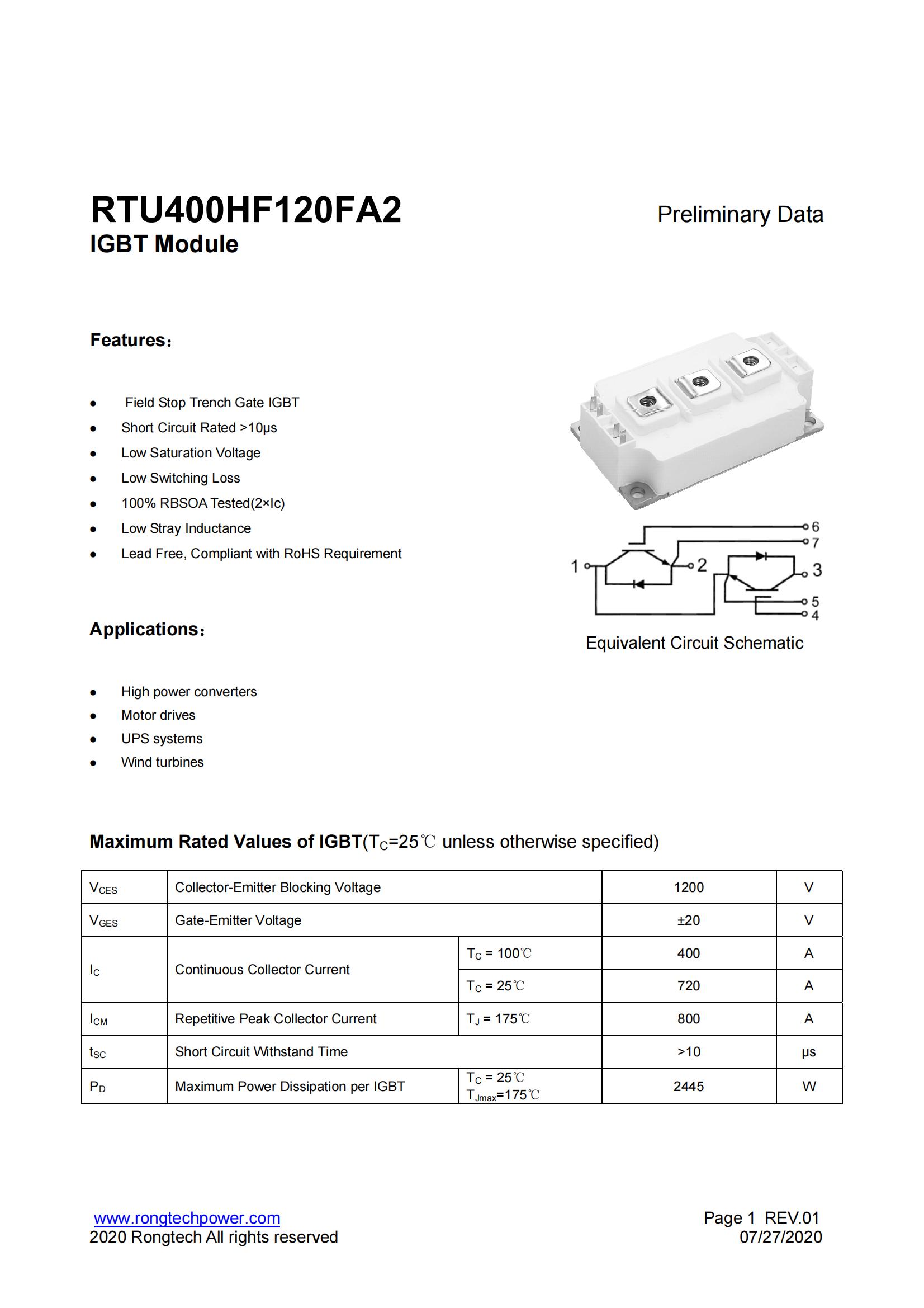 RTU400HF120FA2-rongtechsemi