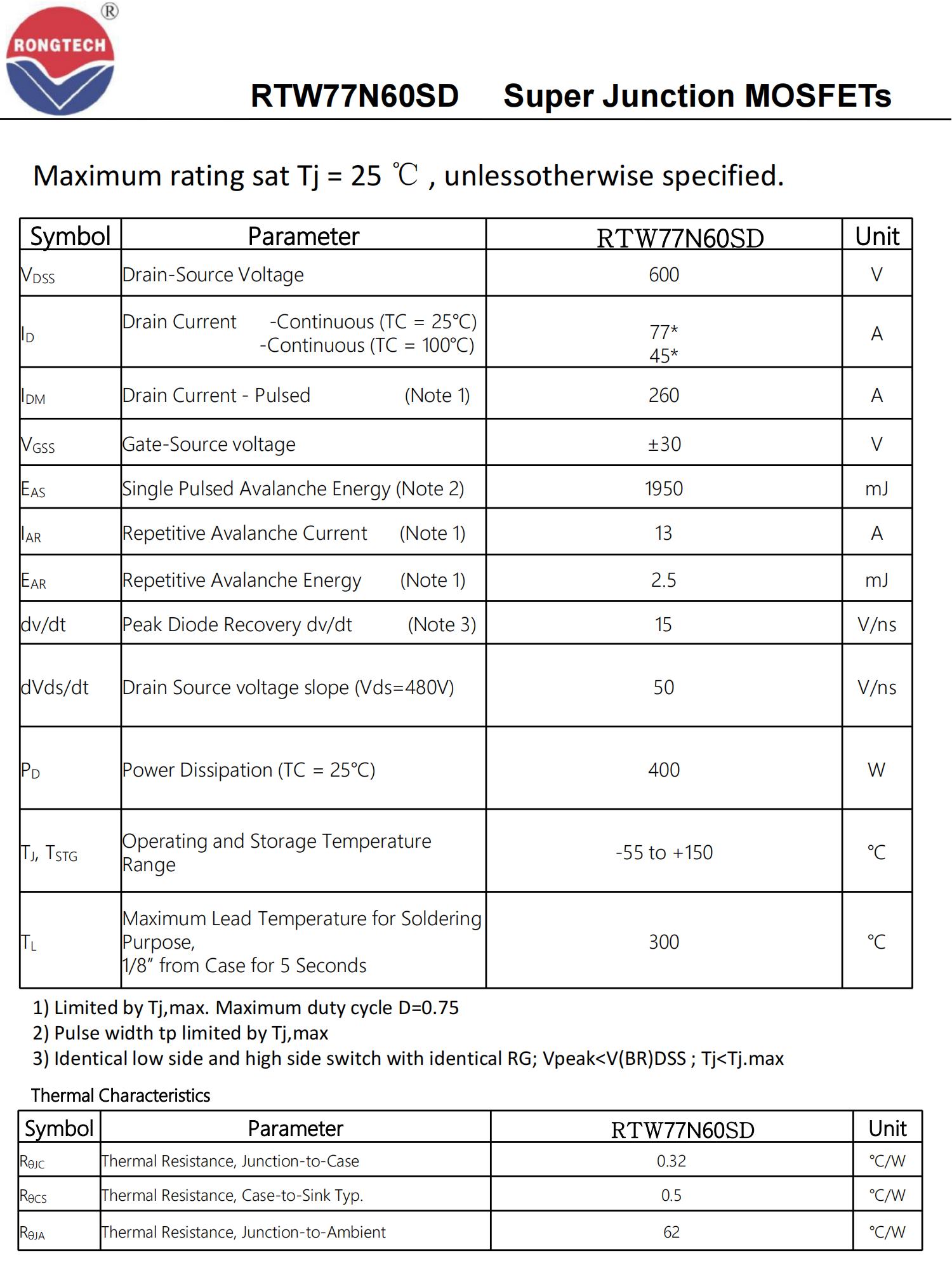 RTW77N60SD-rongtechsemi