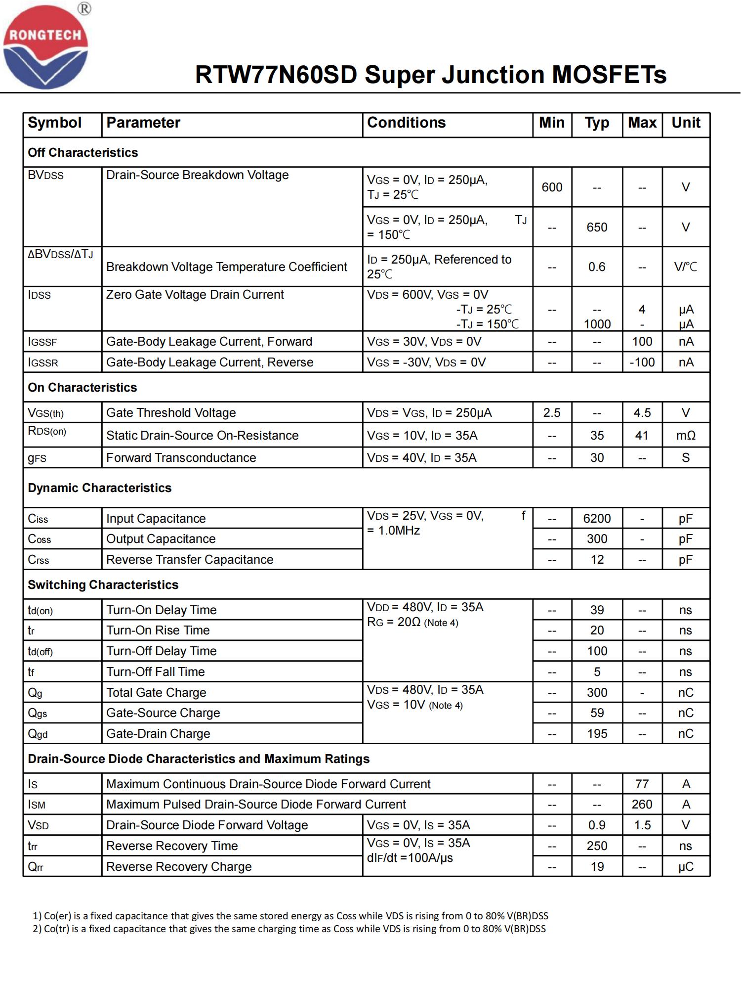 RTW77N60SD-rongtechsemi