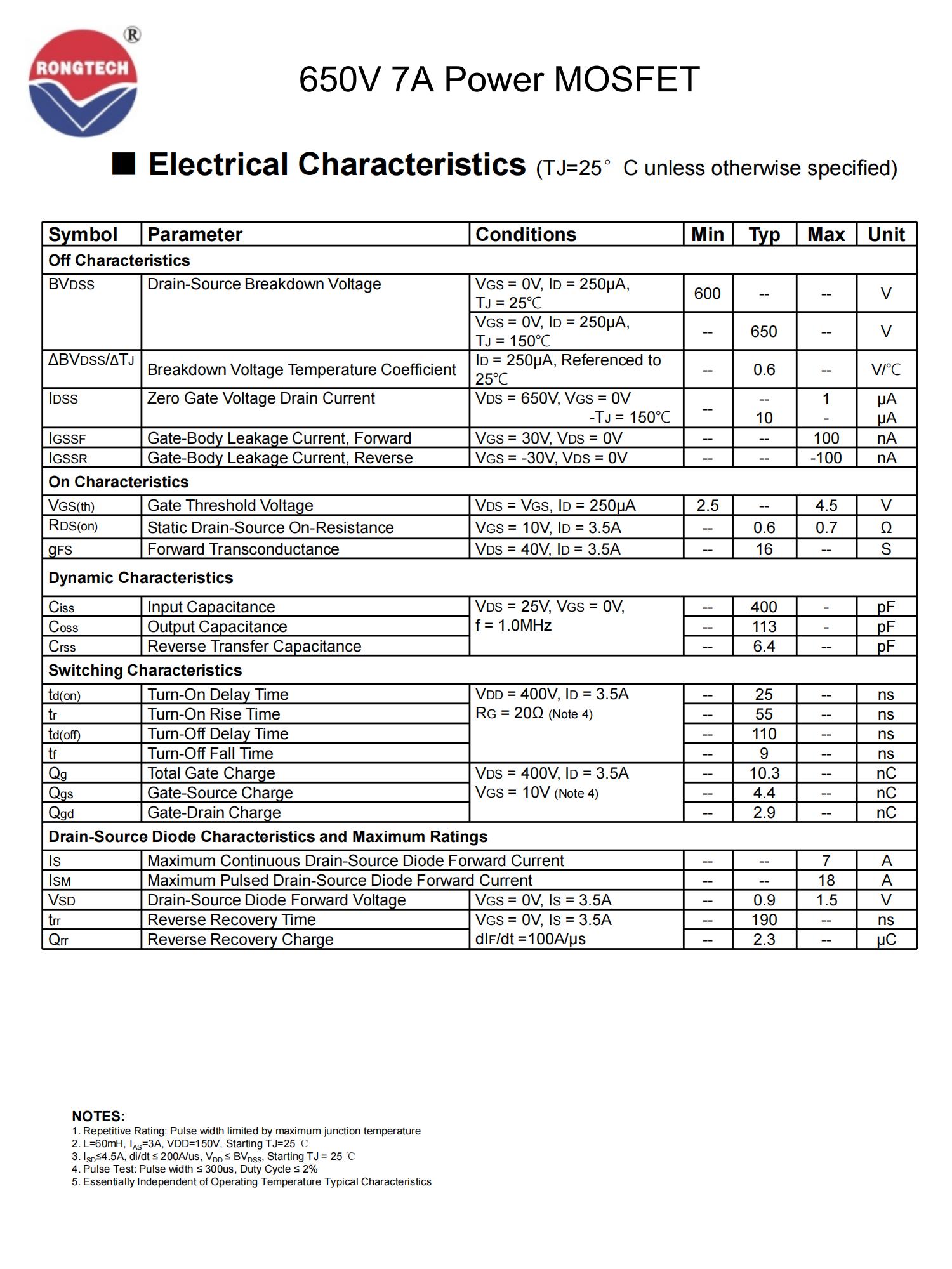 RTX07N65E-rongtechsemi
