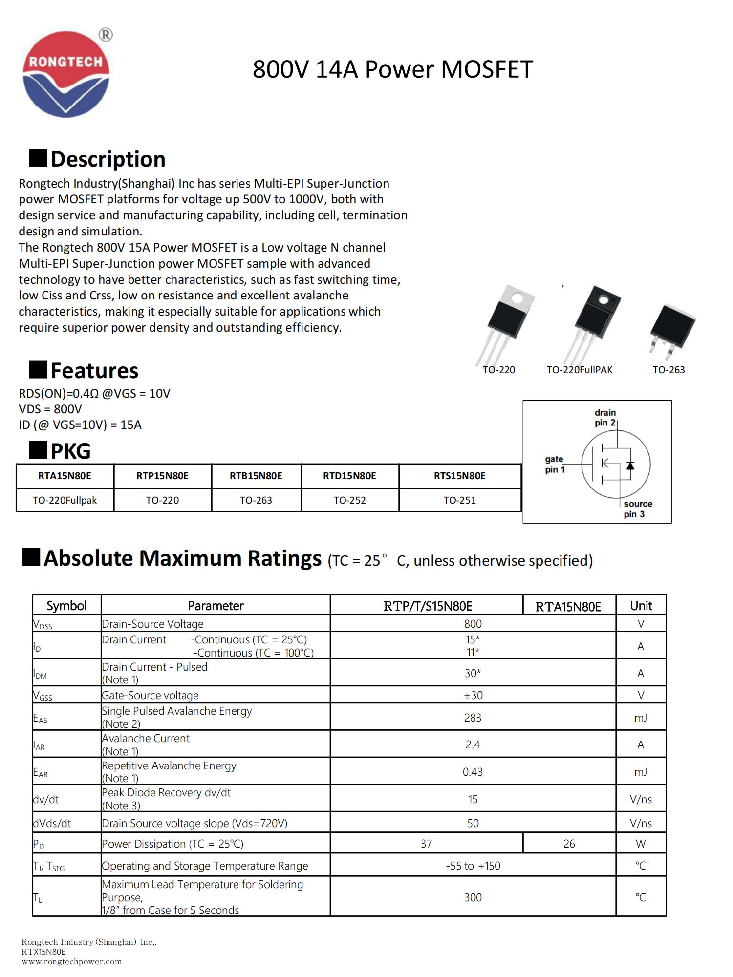RTX15N80E-rongtechsemi