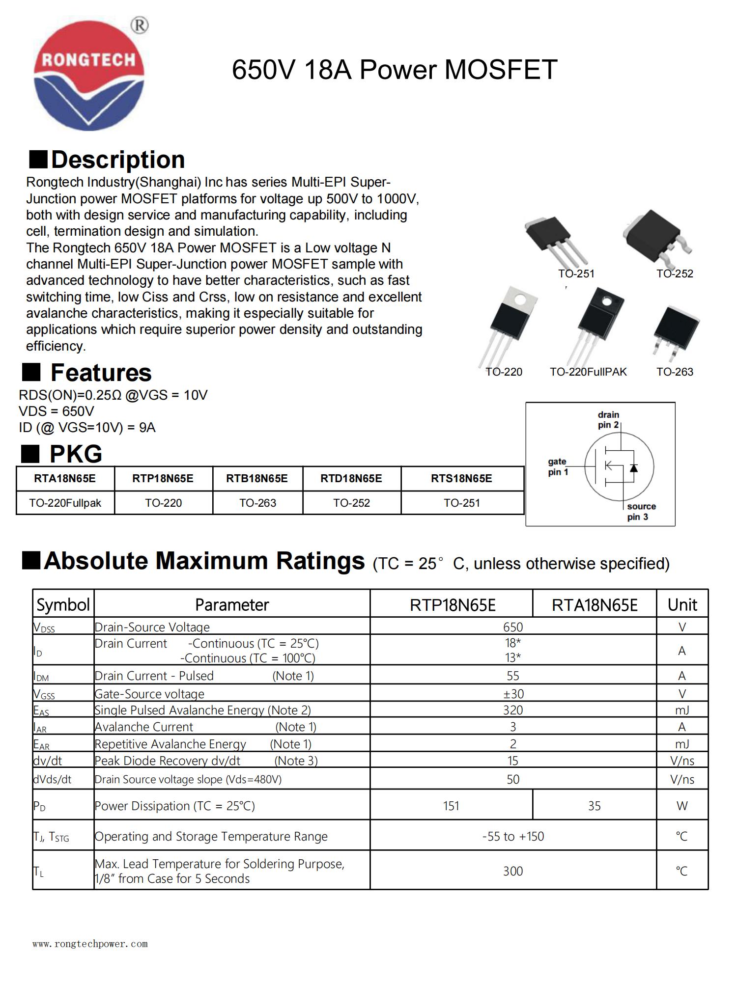 RTX18N65E-rongtechsemi